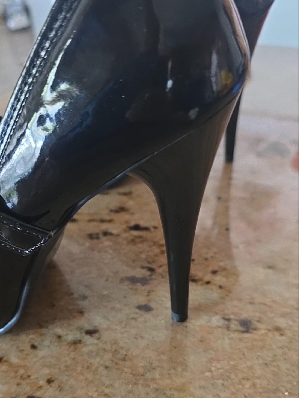 Ellie Black Patent Mary Jane Heels with Pink Insole - Picture 2 of 7